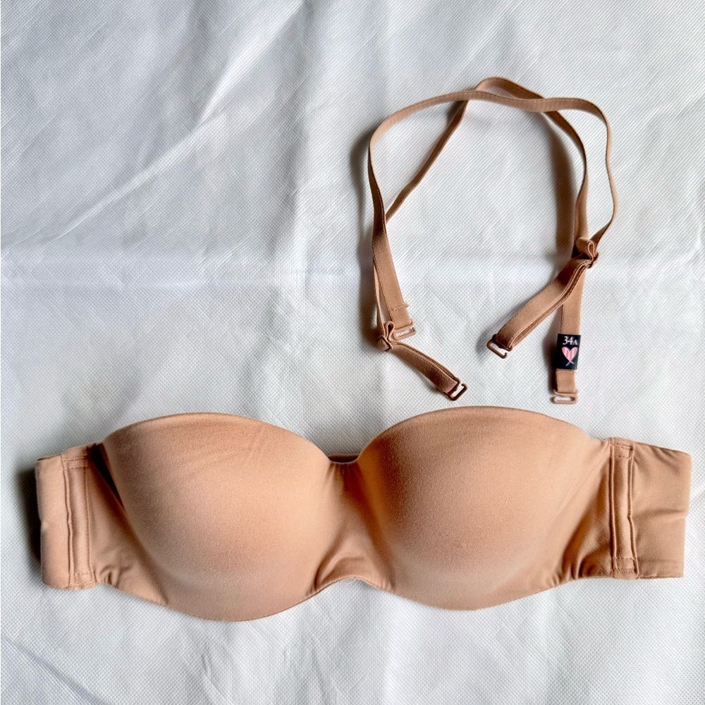 NWOT Victoria's Secret Body by Victoria Lined Strapless Bra, Size 34A, Praline